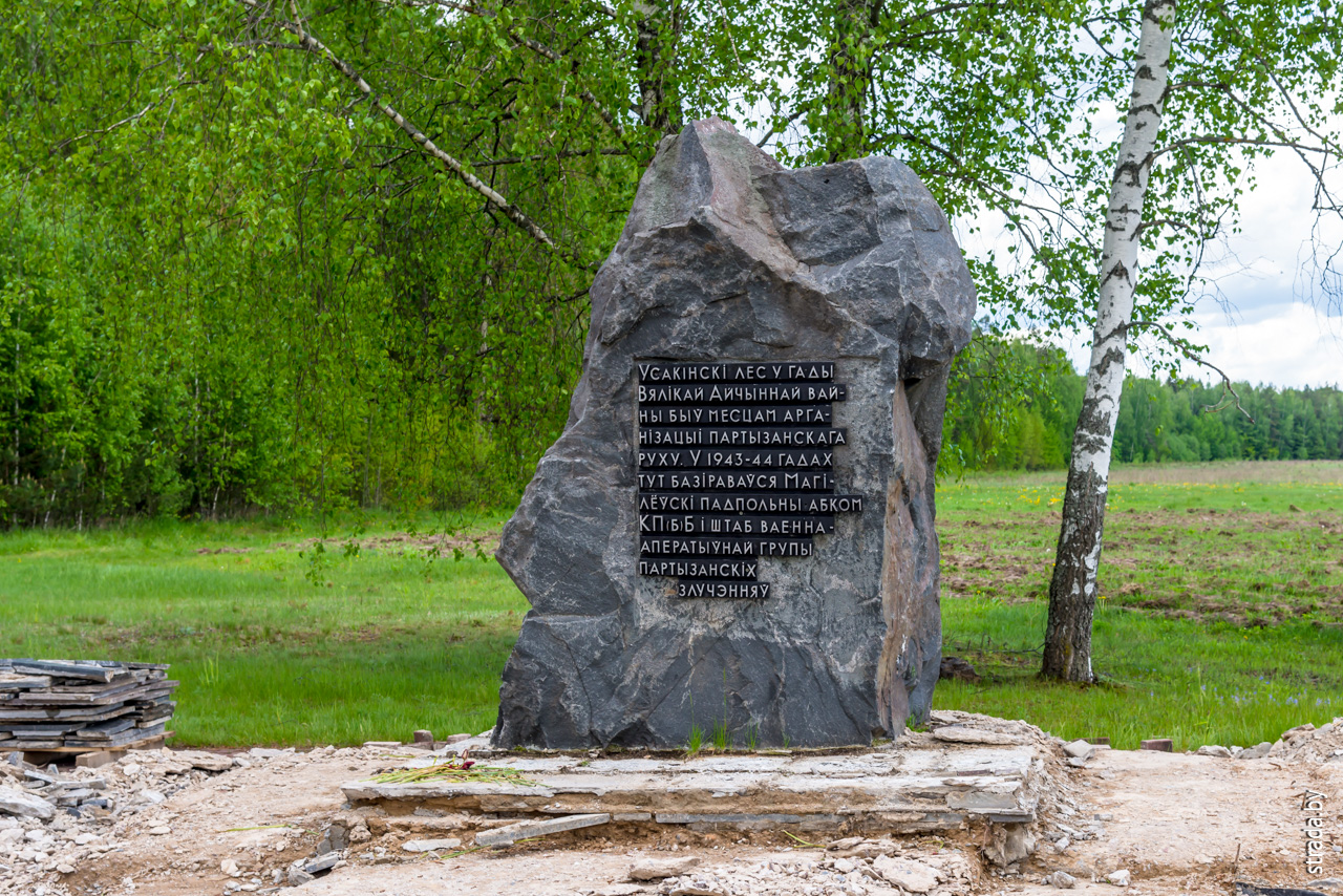 памятный камень, Усакино, Кличевский район, Могилёвская область